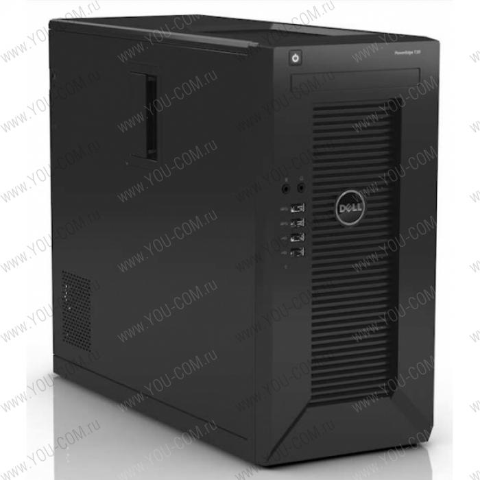 Сервер Dell PowerEdge T20 Tower/ E3-1225v3  4C 3.2GHz(8Mb)/no memory/ On-board C226 SATA(2x3Gb/s+2x6Gb/s) RAID0/1/ no HDD/ UpTo4LFF NHP/ UpTo2SFF NHP/noDVD/1xGE/PS290W/1YBWNBD..