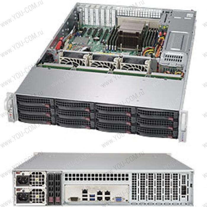 Supermicro SuperStorage 2U Server 6028R-E1CR12L no CPU(2)E5-2600v3/v4 no memory(16)/ on board C612 RAID 0/1/5/10/ LSI3008/ noHDD(12)LFF/opt.2x2.5(rear)/ 2x10Gb/7xLP/2x920W/ Single Expander backplane