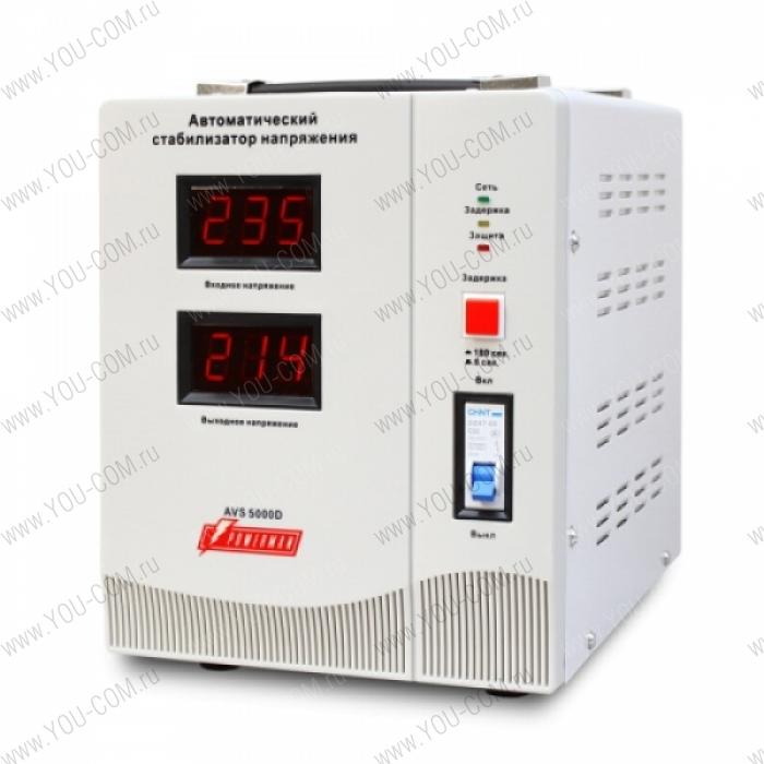 Стабилизатор напряжения Powerman AVS-D Voltage Regulator 5000VA, Digital Indication, Hardwire Input/Output, 230V, 1 year warranty, White