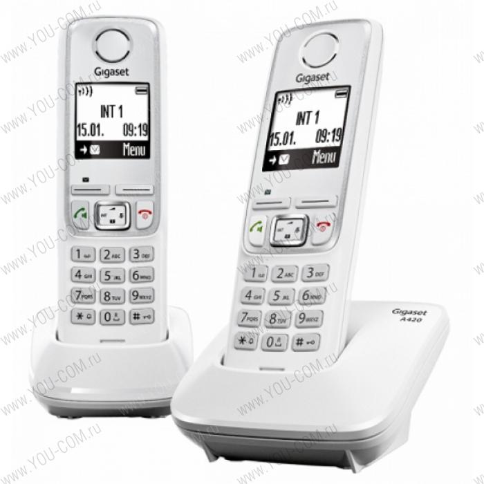 Комплект оборудования DECT GIGASET A420 DUO white