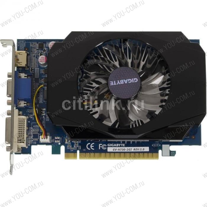 Gigabyte GV-N730-2GI BULK (NVIDIA GeForce GT 730 700 MHz, DDR3 1600 МГц, 128-разрядная, Dual-link DVI-I*1/HDMI*1/D-Sub*1)