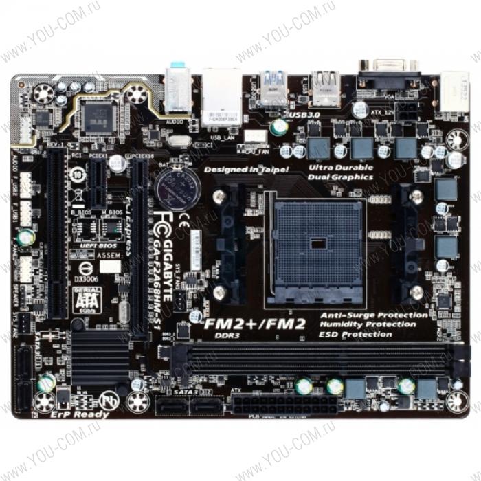 Gigabyte GA-F2A68HM-S1 (Socket FM2+, AMD A68H, 2*DDR3 2400, VGA (D-Sub), PCI-Ex16, 1*PCI, Gb Lan, Audio(S/PDIF Out), USB 3.0, SATA RAID) mATX