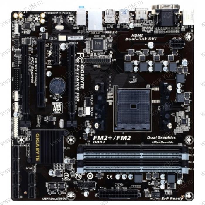 Gigabyte GA-F2A78M-D3H (Socket FM2+, AMD A78, 2*DDR3 2400, VGA (D-Sub), DvI, HDMI, PCI-Ex16, 1*PCI, Gb Lan, Audio(S/PDIF Out), USB 3.0, SATA RAID) mATX