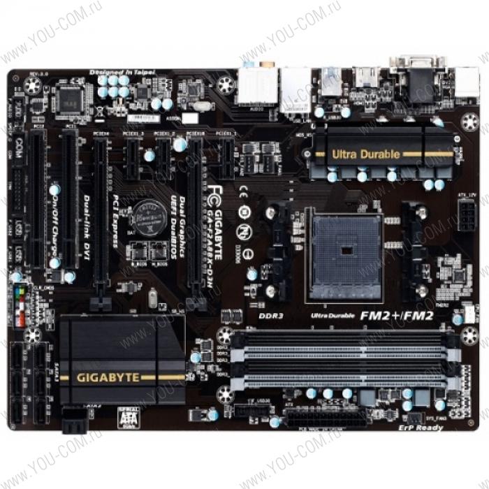 Gigabyte GA-F2A88X-D3H (Socket FM2+, AMD A88X, 4*DDR3 2400, VGA (D-Sub), PCI-Ex16, 2*PCI, Gb Lan, Audio(S/PDIF Out), USB 3.0, SATA RAID) ATX