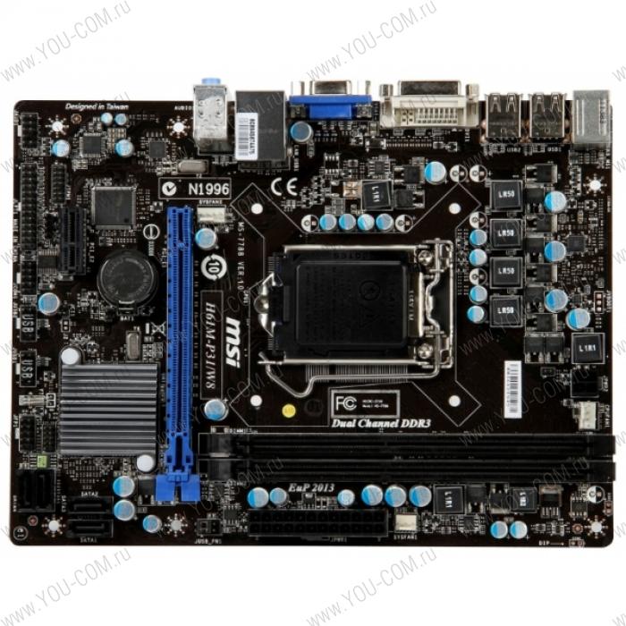 MSI H61M-P31/W8 (Socket 1155, intel H61,2DDR3, 1PCIe x16, 1PCIe x1, 4SATA, D-SUB, DVI,P31 /W8: All Solid CAP, GbE LAN, mATX