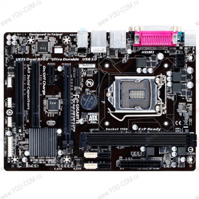 Gigabyte GA-H81M-S2PH (Socket 1150, intel H81, 2*DDR3 1600, VGA (HDMI), PCI-Ex16, Gb Lan, Audio, USB 3.0, SATA 3.0, mATX)