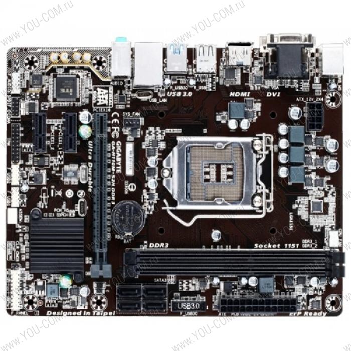 Gigabyte GA-H110M-S2H (Socket 1151, intel H110, 2*DDR4, VGA, DVI, HDMI, PCI-Ex16, Gb Lan, Audio, USB 3.0, SATA 3.0, mATX) ; GAH11MS2H-00-G