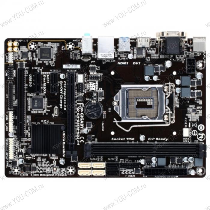 Gigabyte GA-B85M-HD3 R4 (Socket 1150, intel B85, 2*DDR3 1600, VGA (D-Sub, HDMI, DVI-D), PCI Express 3.0, PCI, Gb Lan, Audio, SATA 3.0, mATX)