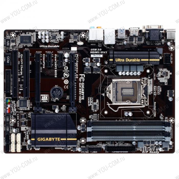 Gigabyte GA-B85-HD3 (Socket 1150, intel B85, 4*DDR3 1600, VGA (D-Sub, HDMI, DVI-D), PCI Express 3.0, PCI, Gb Lan, Audio (S/PDIF), ATX)