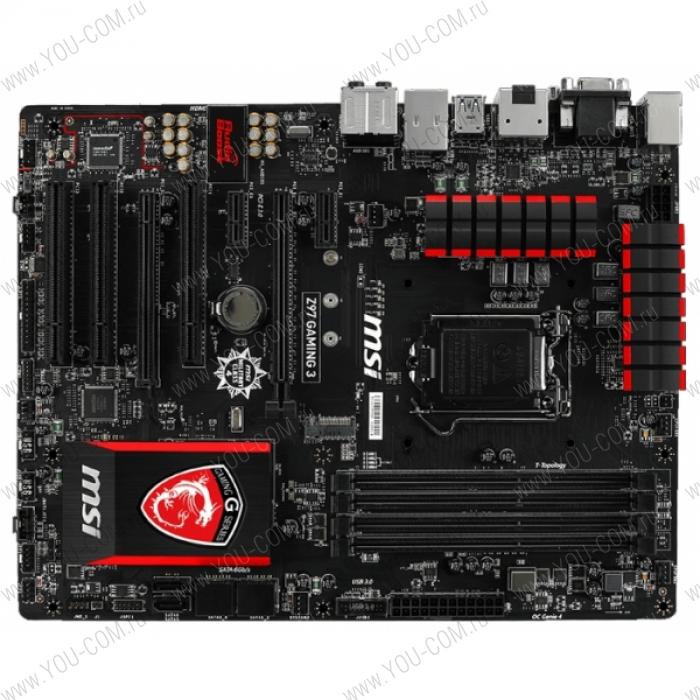 MSI Z97 GAMING 3 (Socket 1150, intel Z97,All Solid CAP,4DDR3,2PCIex16,2PCIex1,3PCI,CrossFire,6SATA6Gb/s,6USB3.0, Killer GbE LAN, HDMI,DP,DVI,D-SUB) ATX