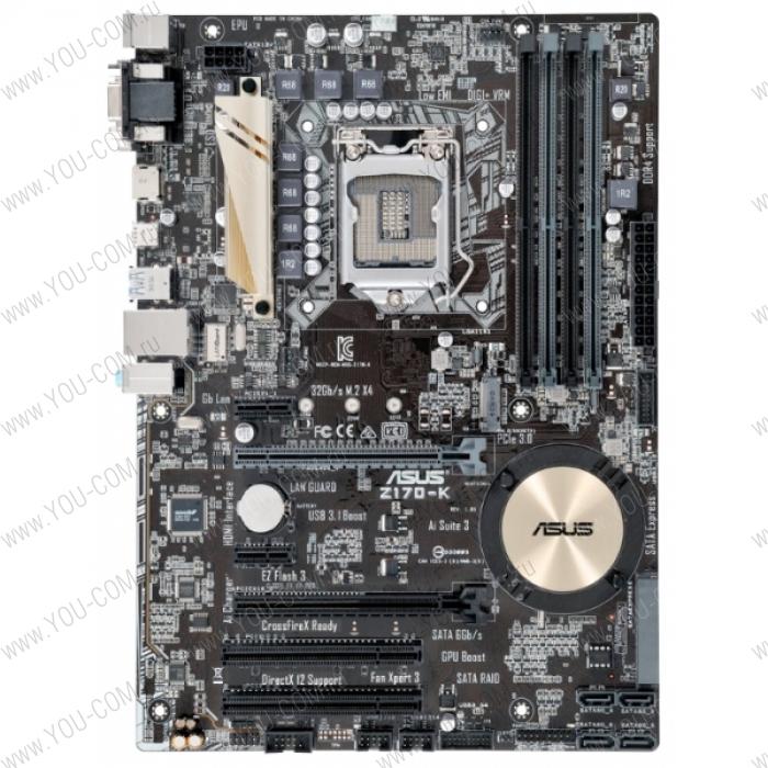 ASUS Z170-K//LGA1151,Z170,4D4,U3,SATAE,M.2 ; 90MB0NB0-M0EAY0