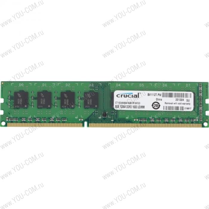 Crucial by Micron DDR-III 8GB (PC3-12800) 1600MHz CL11 (Retail)