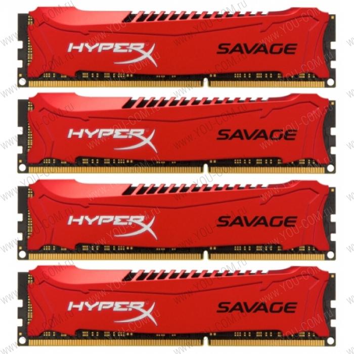 Kingston HyperX DDR-III  32GB (PC3-19200) 2400MHz Kit (4 x 8Gb) Memory Red Series CL11 Intel XMP