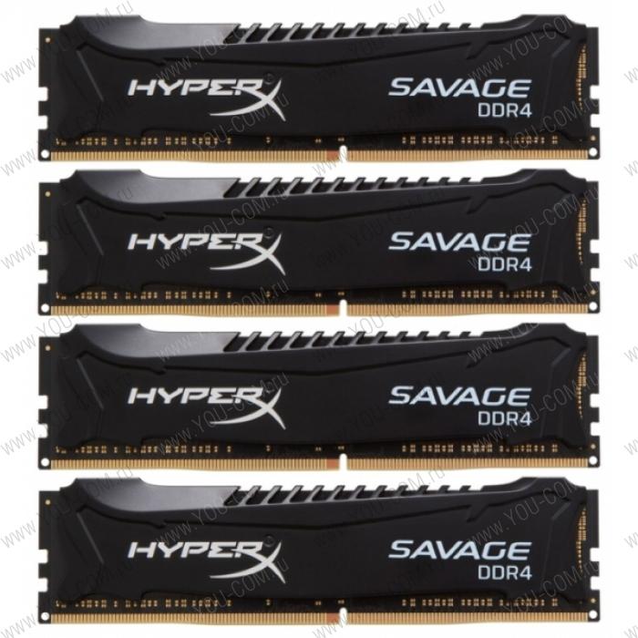 Kingston HyperX DDR-IV  32GB (PC4-22400) 2800MHz Kit (4 x 8Gb) Savage Black Series CL14 Intel XMP