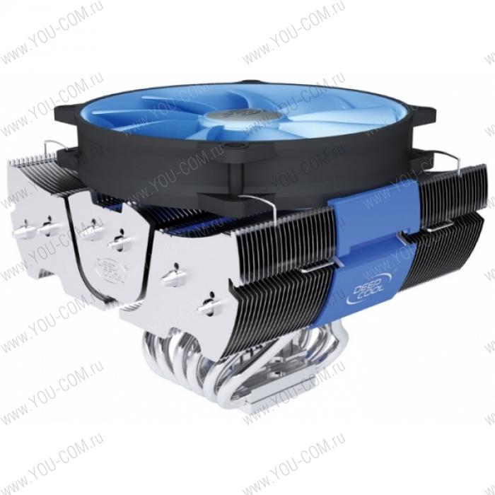 Кулер DEEPCOOL FIEND SHARK (EVO) S2011/S1366/S1155/S1150/S1156/S775/FM1/AM3+/AM3/AM2+/AM2 (8шт/кор, TDP 150W, PWM, 18.2~32dB(A), Fun 140X26mm(Patented rubber fan)) RET