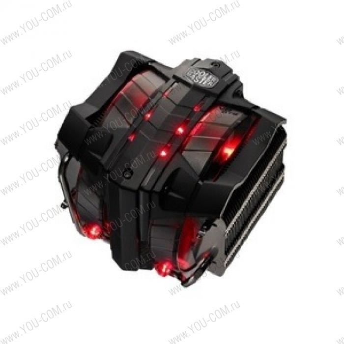 CPU Fan V8 GTS (RR-V8VC-16PR-R1) Intel LGA 2011/1366/1156/1150/1155/775 и AMD FM2/FM1/AM3+/AM3/AM2+/AM2, 2x140 мм вент. (600-1600 об/мин), LED,  PWM, 28-82CFM, 8 тепловых трубок,TDP 250Вт, 3 радиатора