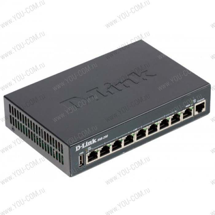 Межсетевой экран D-Link DSR-1000/B1A, Firmware for Russia, VPN Firewall 2 10/100/1000 Mbps WAN port, 4 10/100/1000 Mbps LAN port. Support Ipv6. Firewall Throughput 130 Mbps, Support 60000 concurrent sessions, NAT, PA