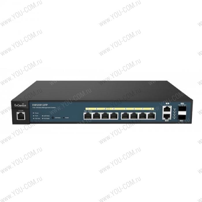 Точка доступа EnGenius EWS5912FP Wireless Management 20AP 8-port GbE PoE.at 130W 2GbE 2SFP L2 13i