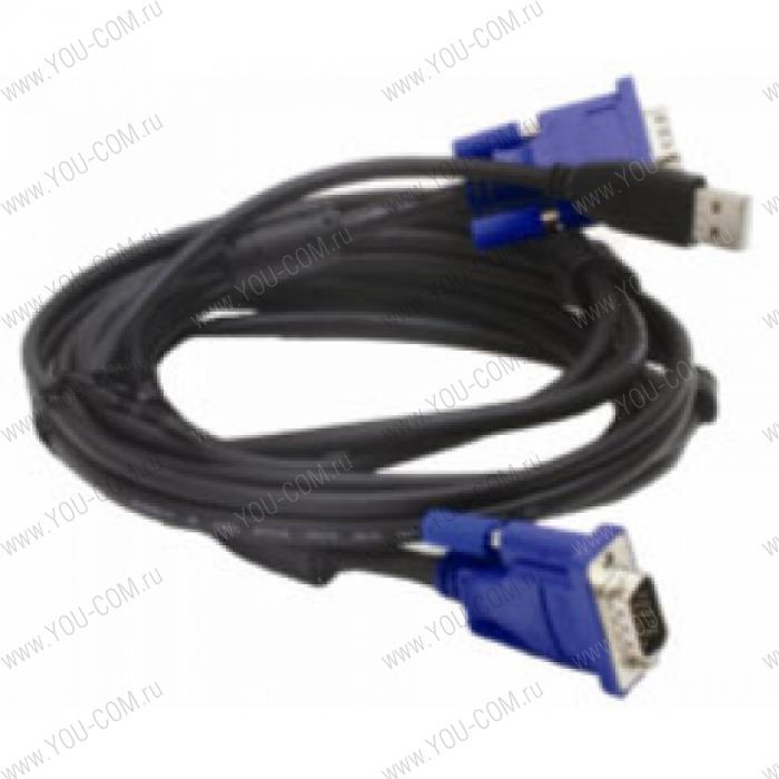 Набор кабелей D-Link DKVM-CU5, Cable for KVM Products, 2 in 1 USB KVM Cable, 5m (15ft)