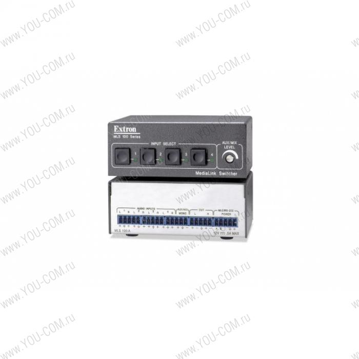 Коммутатор Extron [MLS 100 A] 60-497-01 сигналов стерео аудио MediaLink® (4 входа).