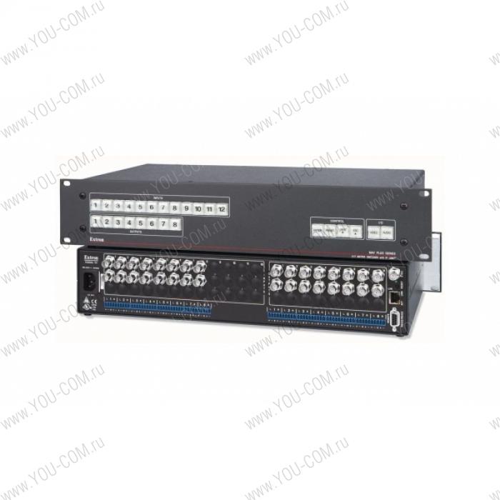 Матричный коммутатор 8x8 Extron MAV Plus 88 SVA [60-658FX] сигнала S-Video (разъемы BNC(F)) и стерео аудио (5-конт клеммные блоки), мониторинг и управление по IP Link® Ethernet, RS-232 и RS-422, высота 2U, 150 МГц.