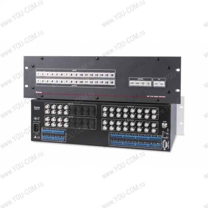 Матричный коммутатор 8x16 Extron MAV Plus 816 SVA [60-660-11] сигнала S-Video (разъемы BNC(F)) и стерео аудио (5-конт клеммные блоки), мониторинг и управление по IP Link® Ethernet, RS-232 и RS-422, высота 3U, 150 МГц.