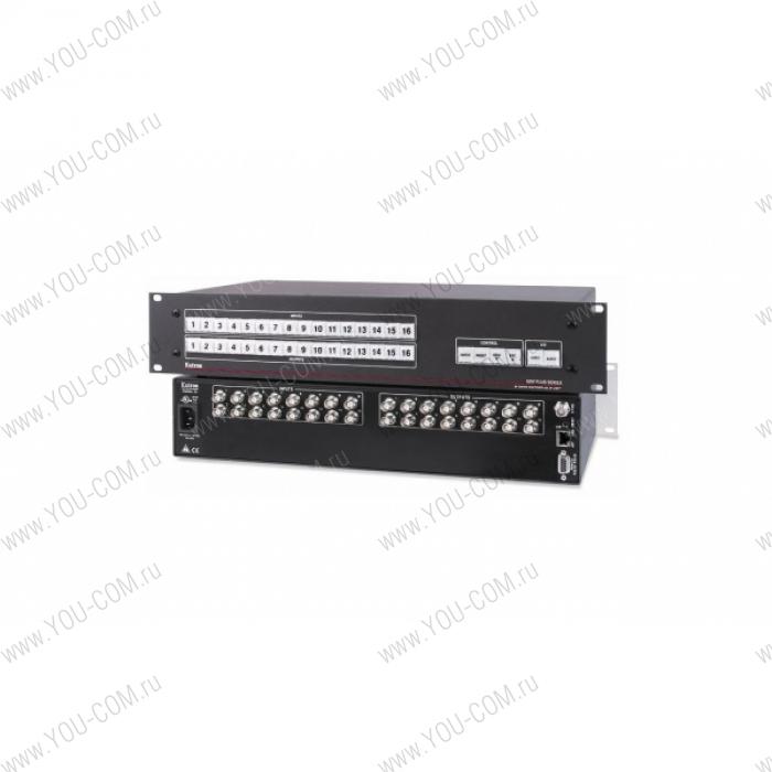 Матричный коммутатор 16x16 Extron MAV Plus 1616 V [60-240-12] композитного видео сигнала (разъемы BNC(F)), мониторинг и управление по IP Link® Ethernet, RS-232 и RS-422, высота 2U, 150 МГц.