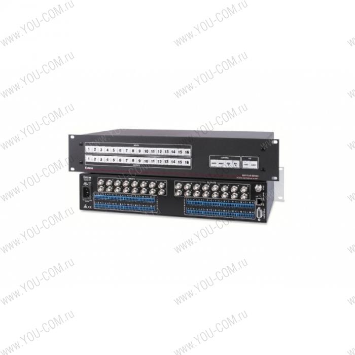 Матричный коммутатор 16x16 Extron MAV Plus 1616 AV [60-240-11] композитного видео и стерео аудио сигналов, мониторинг и управление по IP Link® Ethernet, RS-232 и RS-422, высота 2U, 150 МГц.