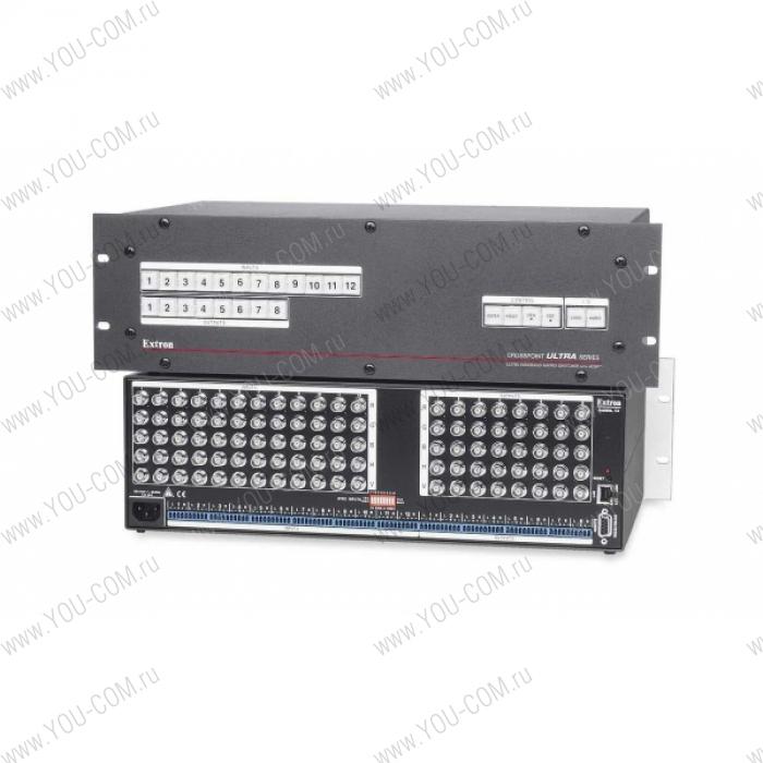 Матричный коммутатор 12x8 Extron CrossPoint Ultra 128 HVA [60-334-21] сигнала RGBHV и стерео аудио, ультраширокополосный, с технологией ADSP™, управление по IP Link® Ethernet, RS-232 и RS-422, высота 3U, 600 МГц.