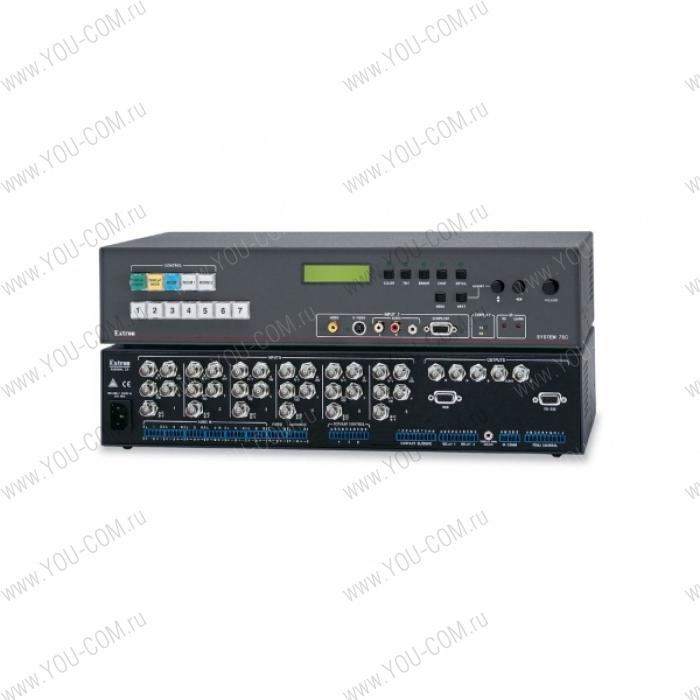 Коммутатор 7х1 Extron System 7SC [60-340-01] сигналов RGBHV и стерео аудио со встроенным видео масштабатором, управление по ИК, RS232, 350 MHz.