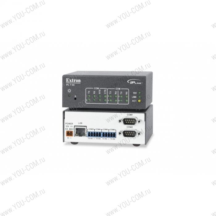 Интерфейс управления Extron IP Link® IPL T S6 [60-544-84] для Ethernet: 4 двунапр-х порта RS-232, 2 двунапр. RS-232/RS-422 или послед-х RS-485, встроенный web-сервер, 7.25 MB флеш-памяти.