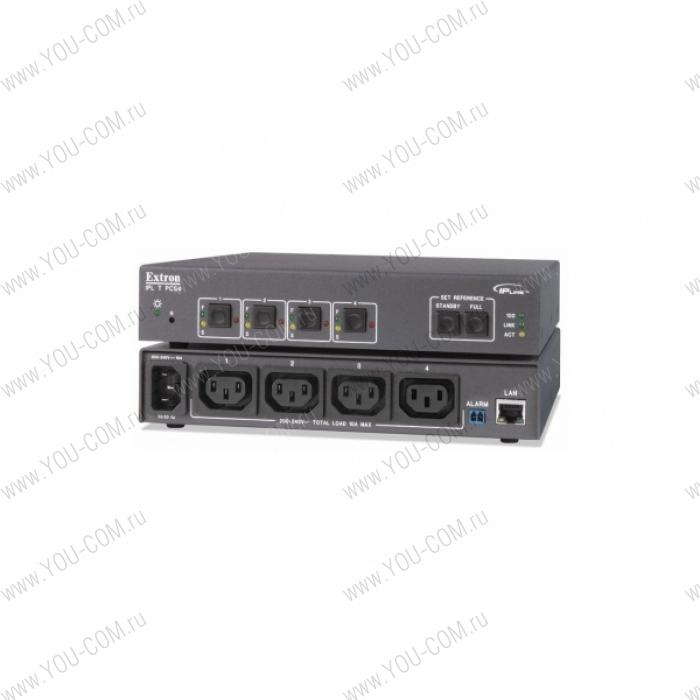 Сетевой контроллер [60-544-09] Extron для управления электропитанием 4-х удаленных устройств, мониторинг токо-потребления каждого порта, 4 розетки 220 VAC IEC, встроенный web-сервер.