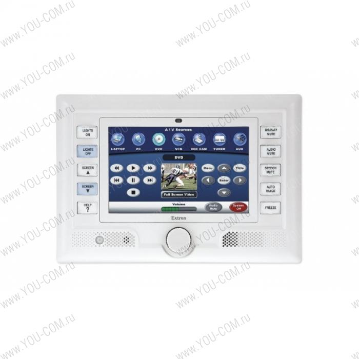 Сенсорная панель 7" Extron TouchLink® TLP 700MV [60-546-03] цвет белый, монтаж в стену, трибуну или другую поверхность, регулятор громкости, встроенный порт Ethernet.