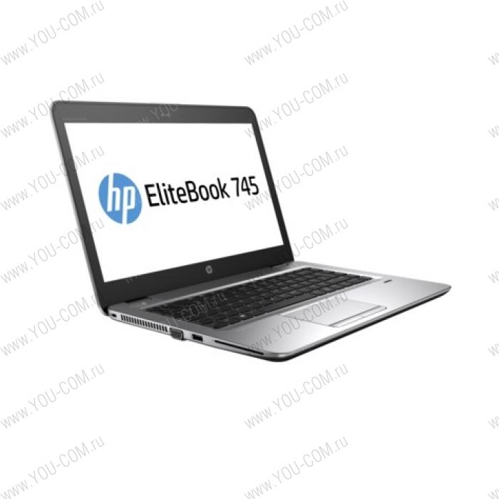 Ноутбук без сумки HP EliteBook 745 G4 A12-9800B 2.7GHz,14" QHD (2560x1440) AG,8Gb DDR4(1),256Gb SSD,51Wh LL,FPR,1.5kg,3y,Silver,Win10Pro