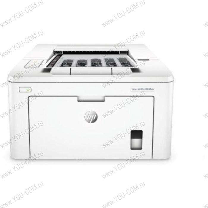 Принтер HP LaserJet Pro M203dn (A4, 1200dpi, 28ppm, 256MB, 2 trays 250+10, USB/Eth, Cartridge 1000 pages in box, 1 warr, repl.CF455A)