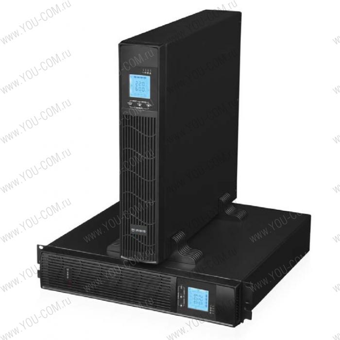 Источник бесперебойного питания IRBIS UPS Online 2000VA/1800W, LCD, 8xC13 outlets, USB, RS232, SNMP Slot, Rack mount/Tower