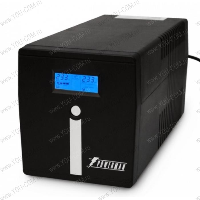 Источник бесперебойного питания Powerman UPS Smart Sine 1000VA/700W. 220V, Line-Interactive, LCD, Tower, Out: 42xShuko, Black*SmartSine1000