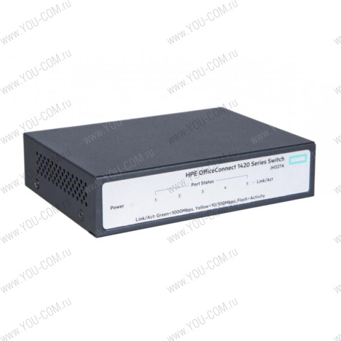 Коммутатор HPE 1420 5G Switch (5 ports 10/100/1000, unmanaged, fanless)
