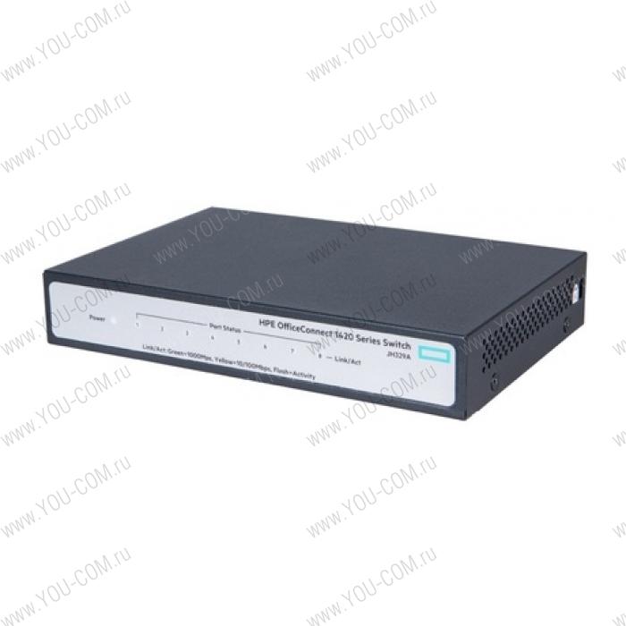 Коммутатор HPE 1420 8G Switch (8 ports 10/100/1000, unmanaged, fanless)(repl. for J9661A)