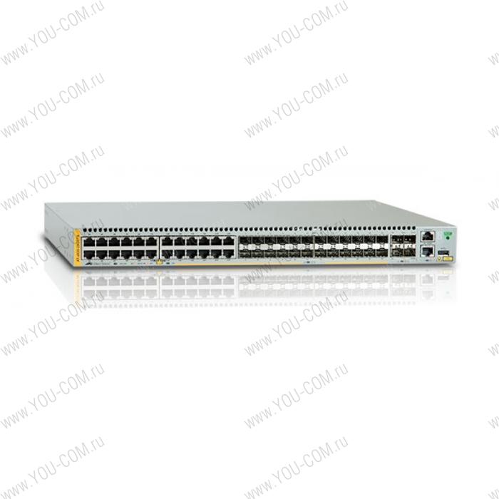 Коммутатор Allied Telesis 10/100/1000BASE-T ports x 24 (Combo) - SFP slot x 24 (Combo) - SFP/SFP+ slots x 4. Console port x 1 (RJ45) - Dual Power Supply slot - Dedicated Stacking port x 2 (Rear panel)