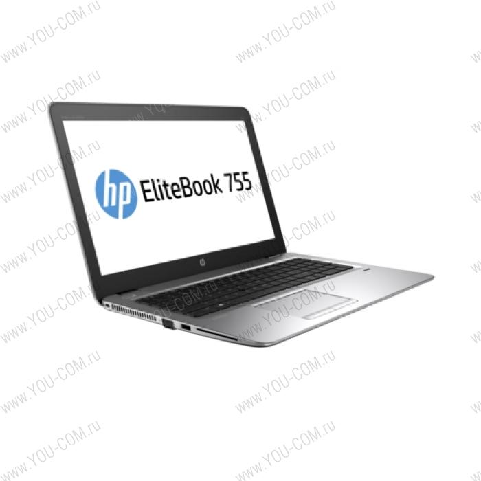 Ноутбук без сумки HP EliteBook 755 G4 A12-9800B 2.7GHz,15.6" FHD (1920x1080) AG,8Gb DDR4(1),256Gb SSD,LTE,51Wh LL,FPR,1.9kg,3y,Silver,Win10Pro
