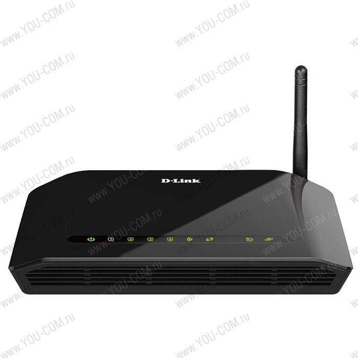 Маршрутизатор D-Link DSL-2640U/RB/U2B, Wireless N 150 ADSL2+ Modem Router (Annex B) ADSL: 1 RJ-11 port LAN: 4 RJ-45 10/100BASE-TX Fast Ethernet ports with auto-MDI/MDIX WLAN: built-in 802.11b, g, and n wireless int