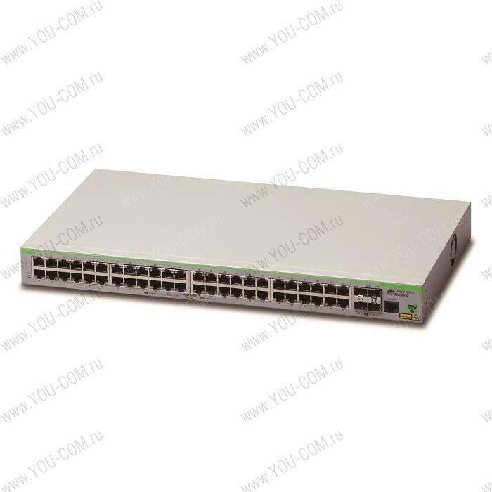 Коммутатор Allied Telesis 48 x 10/100T ports and 4 x 100/1000X SFP (2 for Stacking), Fixed AC power supply, EU Power Cord