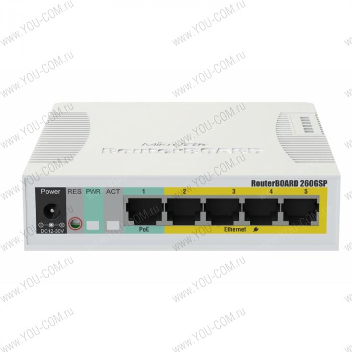 Коммутатор Mikrotik RB260GSP [CSS106-1G-4P-1S]