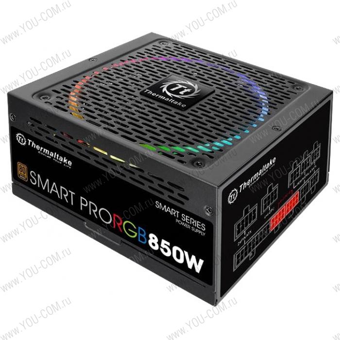 Блок питания Thermaltake PS-SPR-0850FPCBEU-R, SMART PRO/Fully Modular/850W/ATX 2.3 & EPS 2.92/A-PFC/14cm RGB Fan/EU/80Plus Bronze RTL