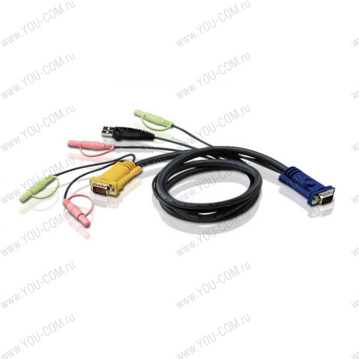 Кабель ATEN CABLE HD15M/USBM/SP/SP-SPHD15M; 1.2M*2L-5301U