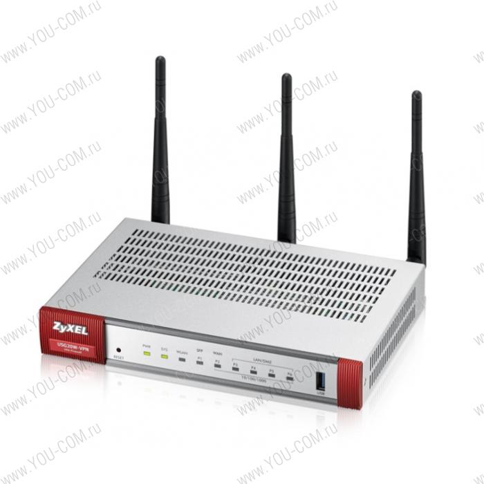 Беспроводной межсетевой экран Zyxel USG20W-VPN, 2xWAN GE (RJ-45 и SPF), 4xLAN/DMZ GE, 802.11a/b/g/n/ac (2,4 и 5 ГГц), USB3.0