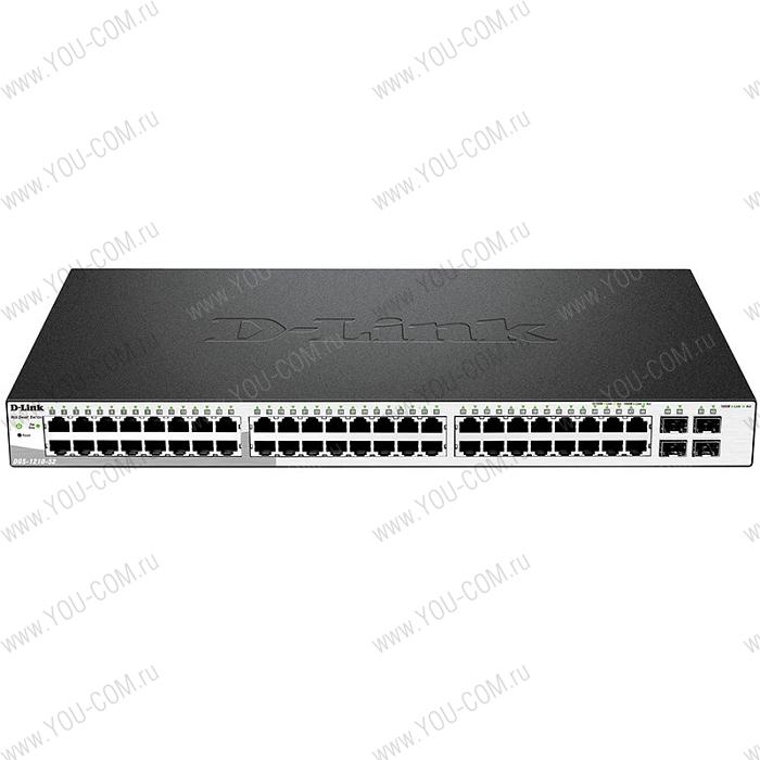 D-Link DGS-1210-52/F1A, L2 Smart Switch with 48 10/100/1000Base-T ports and 4 1000Base-X SFP ports
