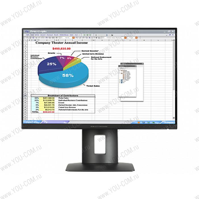 Монитор HP TFT Z24n 24" Narrow Bezel LED Monitor (IPS,300 cd/m2,1000:1,8 ms,178°/178°,DVI-D,DisplayPort,MHL,USB 3.0 Hub, 1920x1200,EPEAT Gold,) (незначительное повреждение коробки)