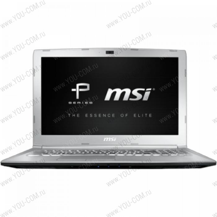 Ноутбук без сумки MSI PE62 7RD-1459RU Core i7-7700HQ 2.8GHz,15.6" FHD AG,16GB DDR4(2),256GB SSD/1TB 7.2krpm,GF GTX 1050 2Gb,WiFi,BT,Backlite kbd,Win10Pro(64),1y,Silver